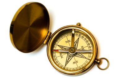 Old style brass compass clipart