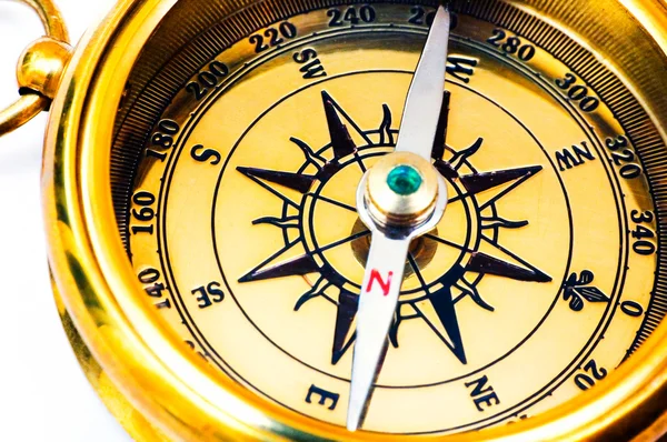 Oude stijl messing kompas — Stockfoto