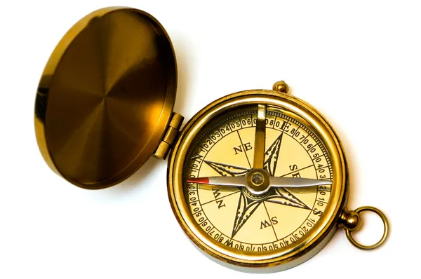 Oude stijl messing kompas — Stockfoto
