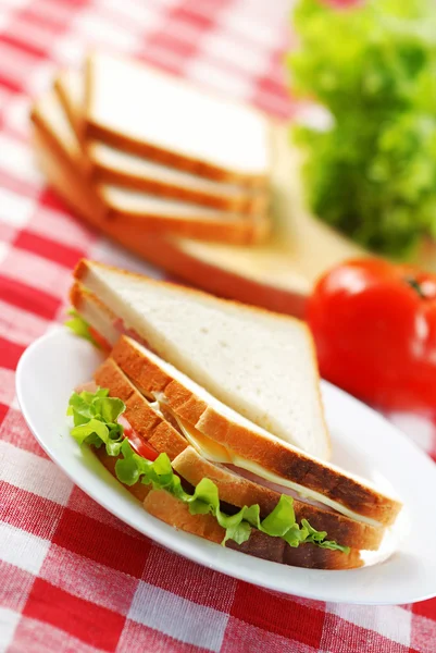Sandwich mit Zutaten — Stockfoto