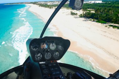 Caribbean beach aerial view clipart