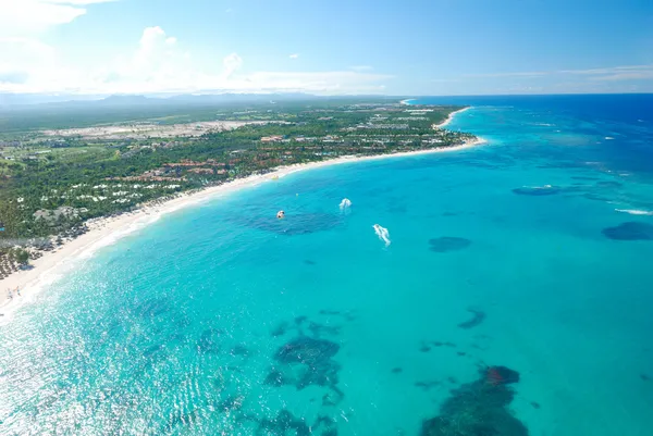 Caribisch strand luchtfoto — Stockfoto