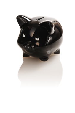 Black piggy bank clipart