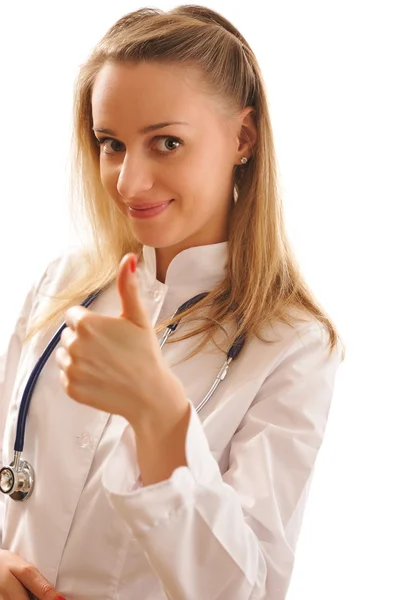 Lékař s palcem nahoru — Stock fotografie
