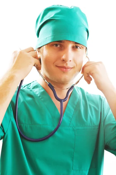 Doctor holding stethoscope — Stock Photo, Image