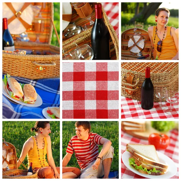 Picknick collage — Stockfoto