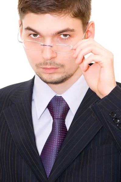 Uomo d'affari serio con occhiali da vista — Foto Stock