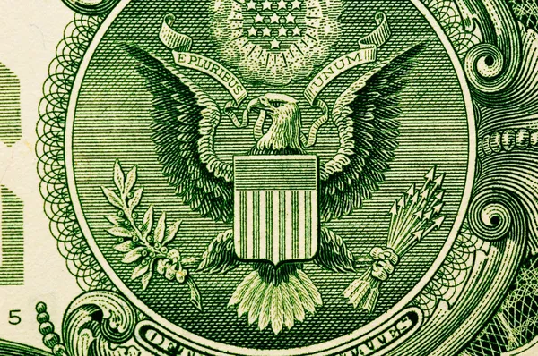 Nota de dólar extremo close-up — Fotografia de Stock