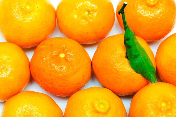 Mandarino con foglia — Foto Stock