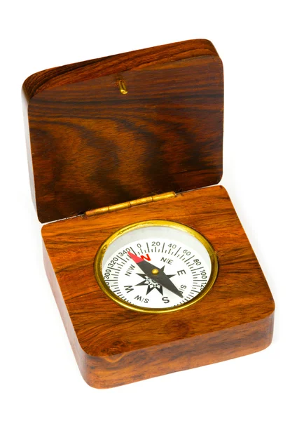 Old style wooden compass — Stock Photo, Image