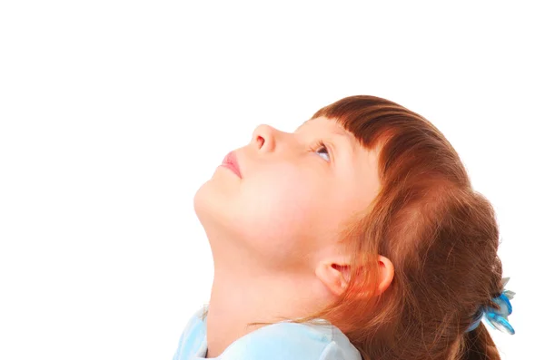 Little girl looking up — Stock Photo, Image
