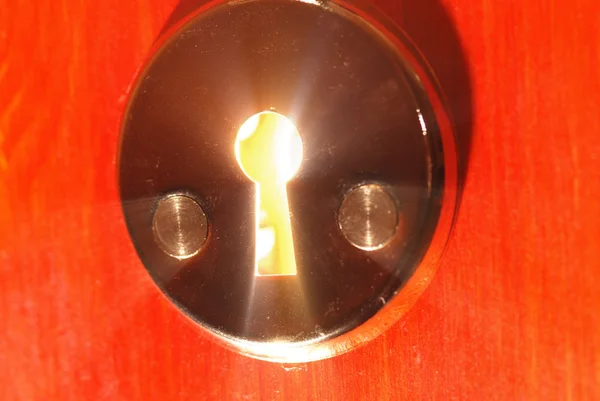 Foro della serratura con luce — Foto Stock