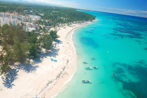 加勒比海滩鸟瞰图 — 图库照片