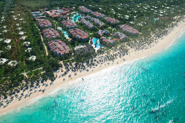 Vista aérea de la playa del Caribe — Foto de Stock