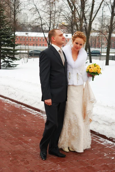 Zimní svatba — Stock fotografie