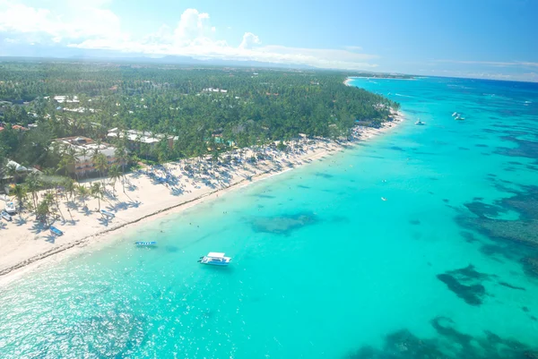 加勒比海滩鸟瞰图 — 图库照片
