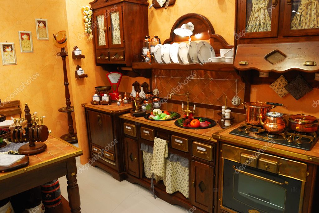 Kitchen Interior With Vintage Kitchenware Stock Photo, Picture and Royalty  Free Image. Image 47429586.