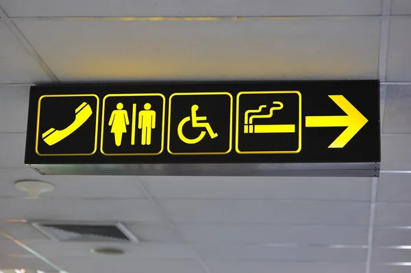Port lotniczy WC znaki — Zdjęcie stockowe