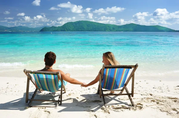 Couple on a beach Stock Photo