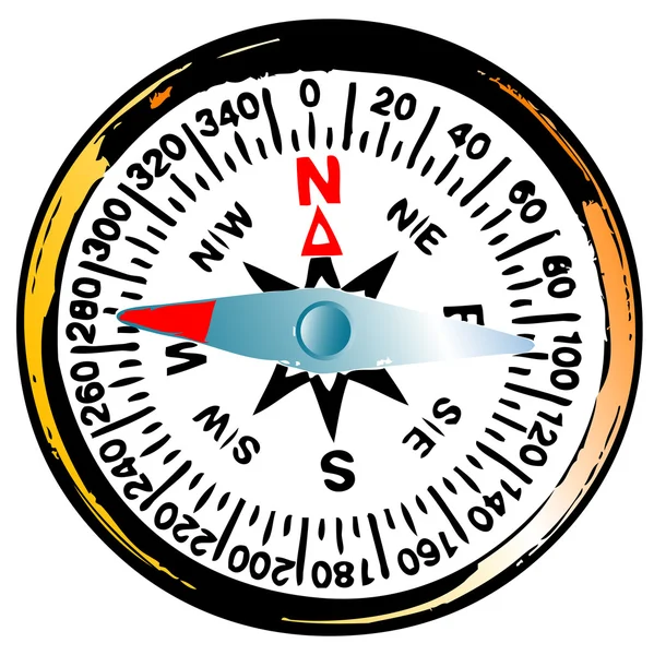 Vector illustration of moral compass on which all directions lead to