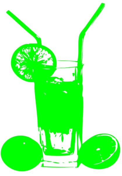 Cocktail illustratie silhouet — Stockvector