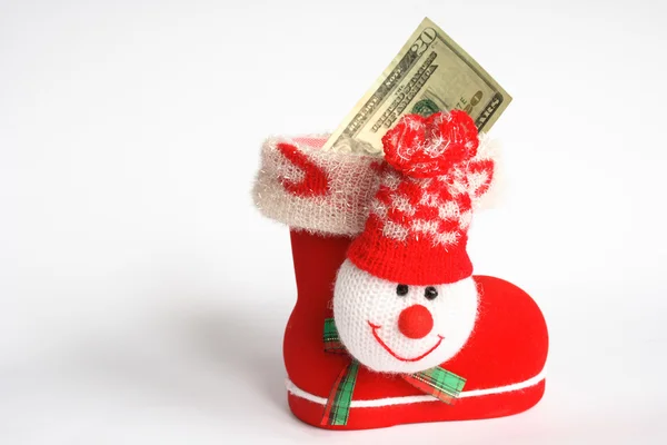 stock image Red boot with money