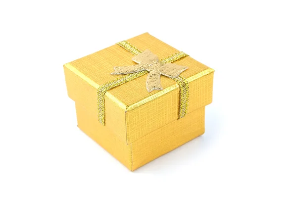 Zlatá Dárková krabice — Stock fotografie