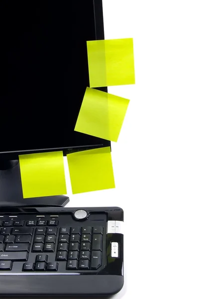 A sticky notes fekete monitor — Stock Fotó