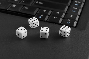 Dices with computer clipart