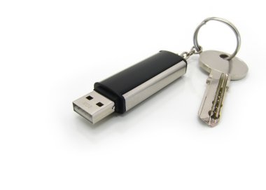 USB drive and key clipart