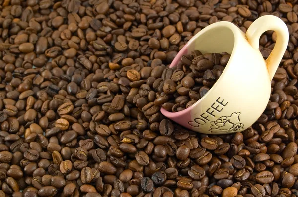 커피 콩 및 컵 — 스톡 사진