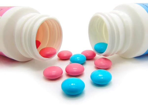 Cyan e pílulas magenta — Fotografia de Stock