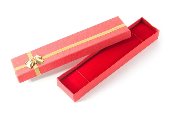 Scatola regalo lunga aperta rossa — Foto Stock