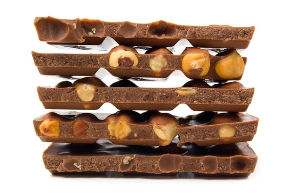 Haselnuss und Schokolade — Stockfoto