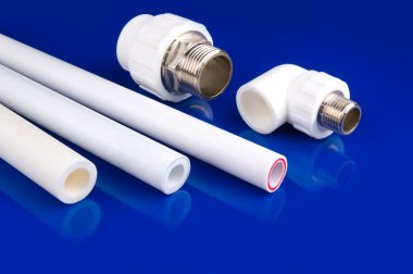 White plastic fittings clipart