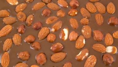 Almonds and hazelnuts chokolate clipart