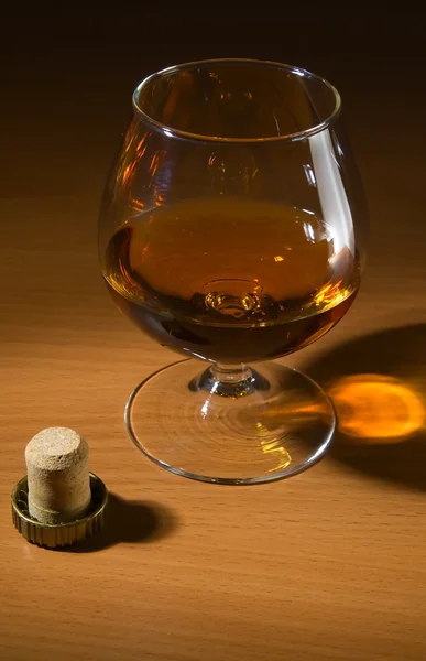 Cognac and cork — Stock Photo, Image