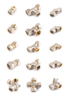 Set of plumbing fittings clipart