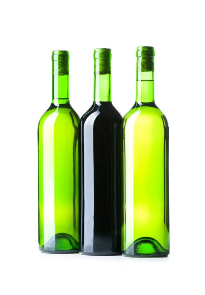 Bottle and glass isolated on the white — Stock Photo, Image
