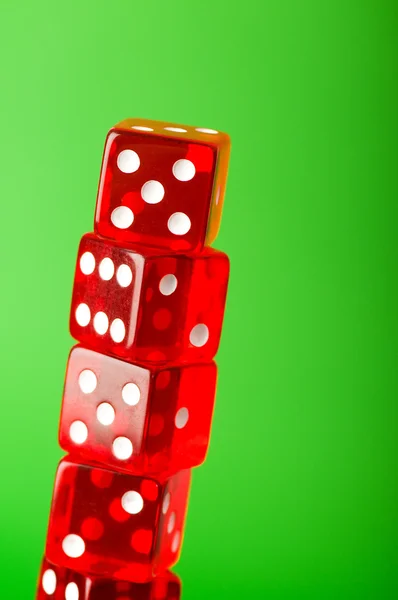 Red dice stack — Stock Photo, Image