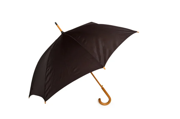 Black umbrella isolated on the white — Stock Photo, Image