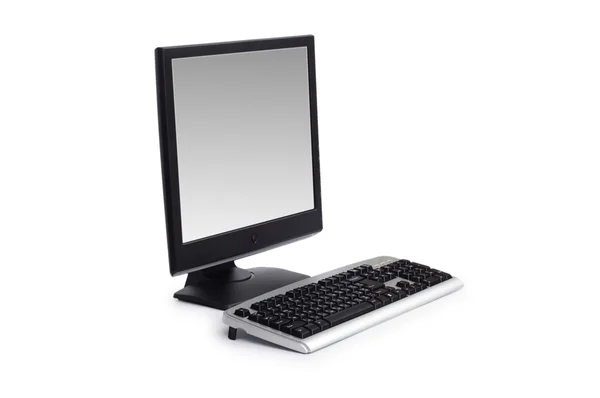 Computer con schermo piatto isolato — Foto Stock