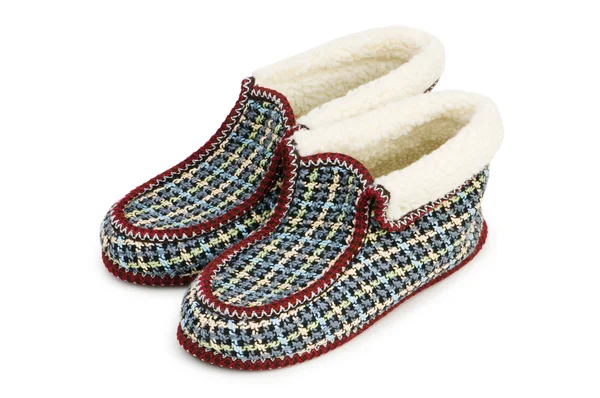 stock image Warm slippers isolated on the white