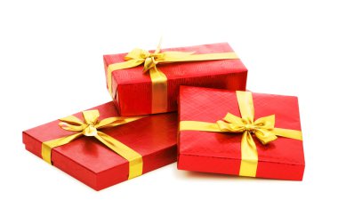 Gift boxes isolated on the white clipart