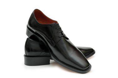 Black male shoes isolated on the white clipart