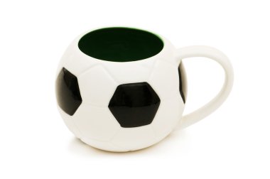 Football shaped cup isolated on the whit clipart