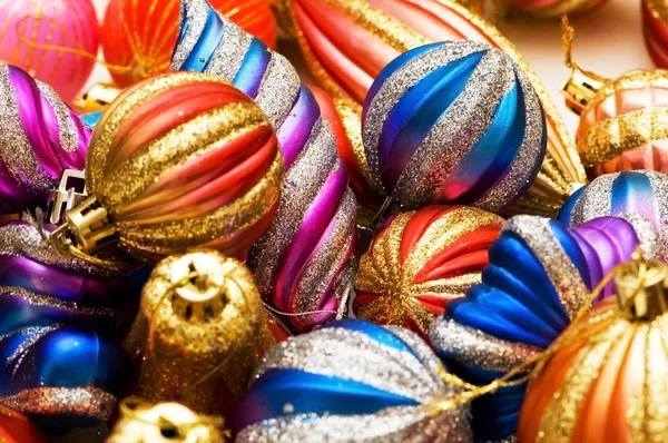 色彩缤纷的圣诞装饰 — 图库照片