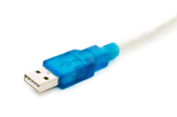 Blue USB cable - shallow depth of field — Stock Photo, Image