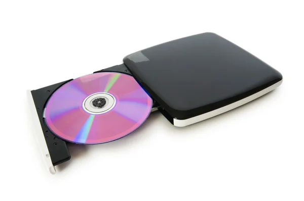 Externe dvd-drive geïsoleerd op de witte — Stockfoto