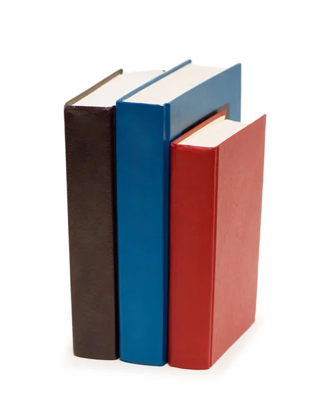 Tři barevné knihy — Stock fotografie